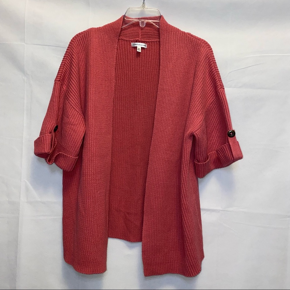 Croft & Barrow Short Sleeved Cardigan Sweater - Pink - X-Large